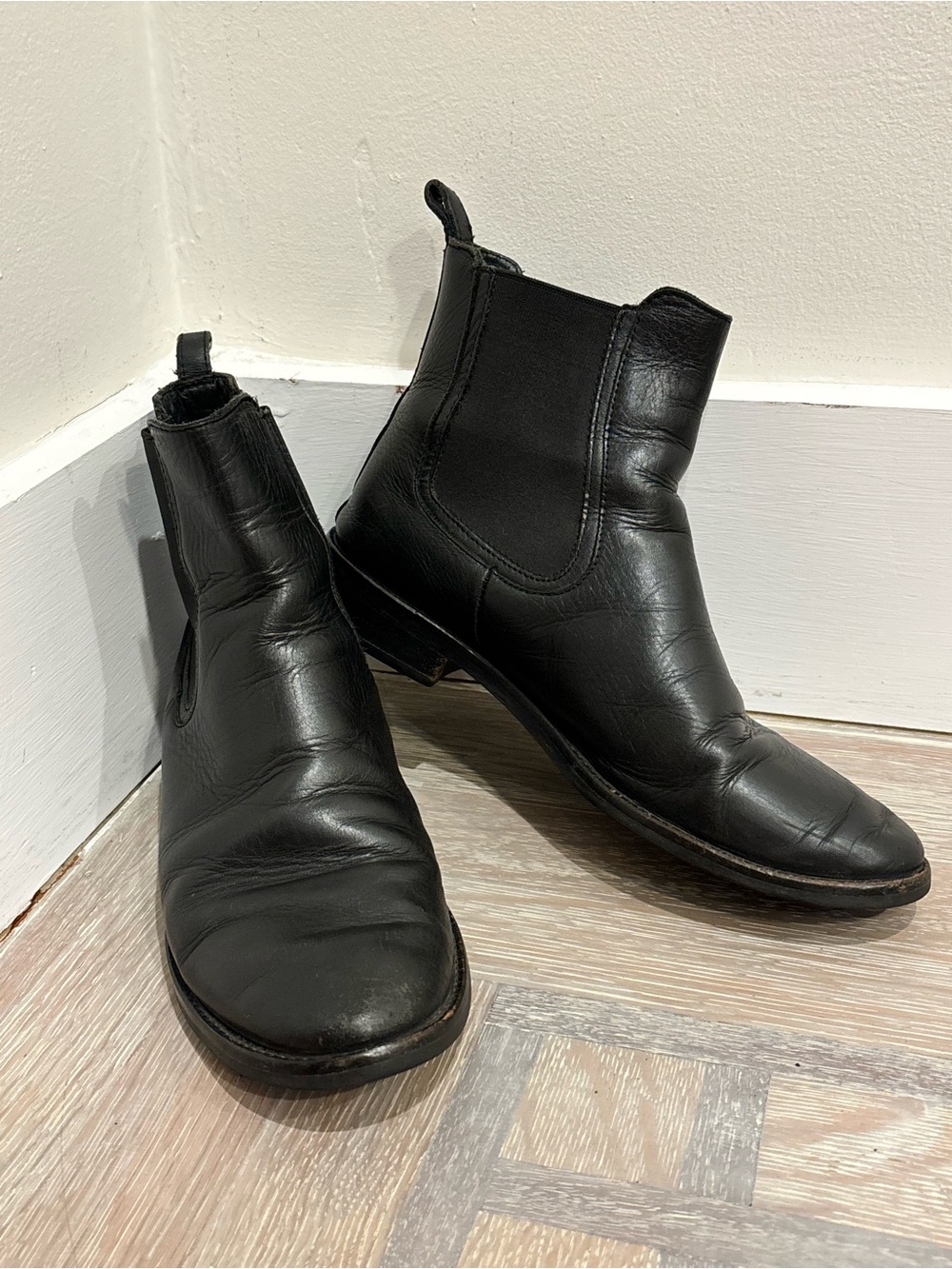 Thursday Boot Company Black Leather Chelsea Booties